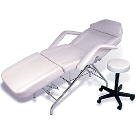 White Facial Bed with Free Stool