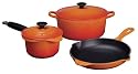 Le Creuset Essential Enameled Cast-Iron 5-Piece Cookware Set, Flame