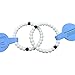 2 Balance Bracelets, Silicone Beaded Solid White Pair - Medium Size