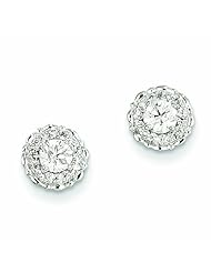 0.5 Carat 14K White Gold Diamond Round Post Earrings