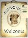 Yellow Lab Labrador Retriever 6x8 Hanging Welcome Slate