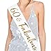60 and Fabulous Satin Sash - 60th Birthday Sash 60 Birthday Gifts Party Favors, Supplies and Decorations (White)