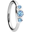 Silver 925 Light Blue Austrian Closure Ring