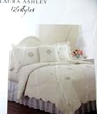 Laura Ashley Lifestyles Angelina Embroidered Floral Cream Quilt KING