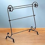 Black Iron Scroll Quilt Rack Blanket Towel Comforter Display Stand Throw Bedroom Guest Room Bathroom Valet Home Decor Fleur De Lis