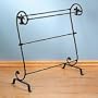 Black Iron Scroll Quilt Rack Blanket Towel Comforter Display Stand Throw Bedroom Guest Room Bathroom Valet Home Decor Fleur De Lis