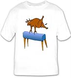 T-shirt with sports, pommel, exercise, horse, bull, gymnastics