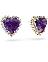 Genuine Amethyst 14kt Yellow Gold Earrings