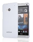 amCase(TM) Slim fit case for HTC One M7 -Matte White (With Opening for IR Blaster)