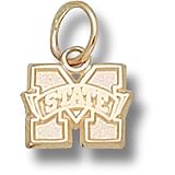 Mississippi State Univ M State 3/8 Pendant (Gold Plated)