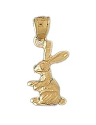 Dazzlers Solid 14k Gold Rabbit Charm Pendant Available in three colors from jewelsberry (weights: 1.8 grams only)