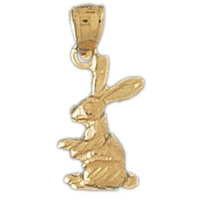 Cheap Girls Jewelry Dazzlers Solid 14k Gold Rabbit Charm Pendant Available in three colors from jewelsberry (weights: 1.8 grams only) For Sale