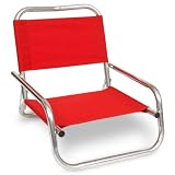 CLOSEOUT PRICE! The Maui HAWAIIAN Volcano Red All Aluminum Folding Beach Chair Featuring 600D Washable and Mildew Resistant Polyester Fabric and a 9 FRISBEE!