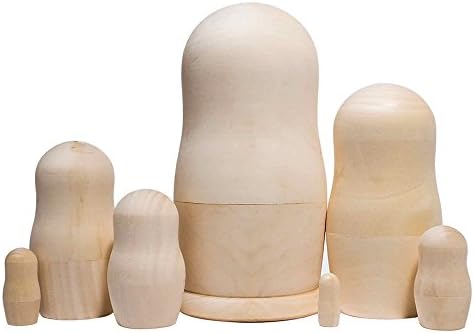 Unpainted Blank Matryoshka Doll 7pc./6"