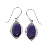 Boma Sterling Silver Purple Turquoise Multi Finish Earrings