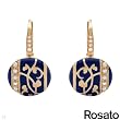ROSATO Made in Italy Nice Earrings With Cubic zirconia Crafted in Blue Enamel and 14K/925 Gold plated Silver. Total item weight 6.1g Length 25mm