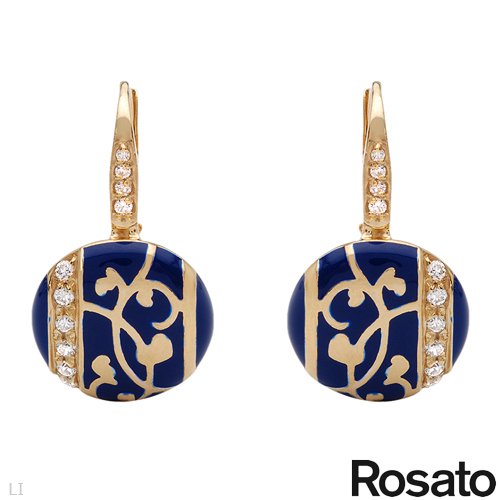 Rosato Gold Plated Silver 0.3 CTW Cubic Zirconia and Ladies Earrings. Length 25 mm. Total Item weight 6.1 g.