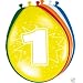 8 Luftballons Zahl 1 Geburtstag bunt
