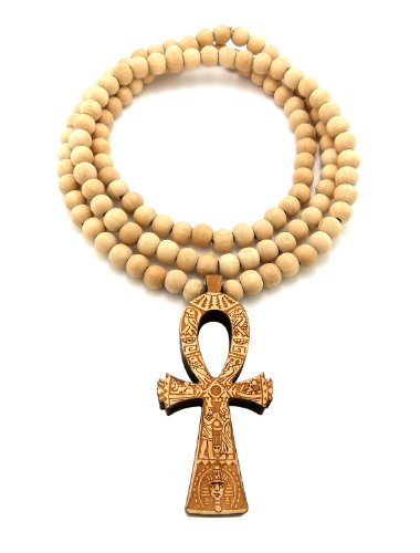New ANKH CROSS Wood Pendant 8mm/36