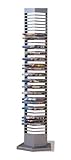Modern Silver Finish Metal DVD Tower Rack (40 DVDs Storage)