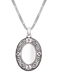 0.925 Sterling Silver 2 Photo Oval Locket and 16, 18, 20 or 24 inch 1mm box chain Necklace