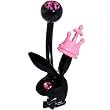 Black Pink Crystal Playboy Rabbit Head Crown Belly Ring