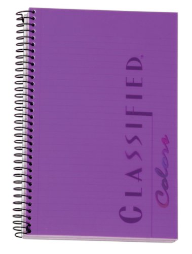 TOPS Classified Business Notebook, Wirebound, 5.5 x 8.5-Inch, College Rule, Orchid Paper, 100 Sheets per Book, Orchid Plastic Cover (99712)