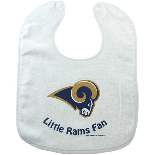 St. Louis Rams White Cotton Baby Bib