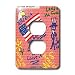 Londons Times Famous People Places Books Cartoons - American Graffiti - Light Switch Covers - 2 plug outlet cover