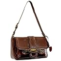 Women's Cognac Synthetic Leather Satchel