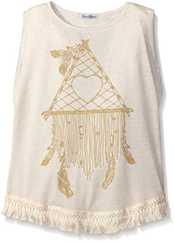 Dirtee Hollywood Girls' Big Girls' Dreamcatcher Top, Oatmeal, Small