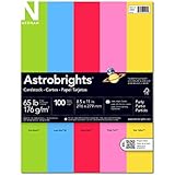 Neenah Astrobrights Premium Color Card Stock Assortment, 65 lb, 8.5 x 11 Inches, 100 Sheets