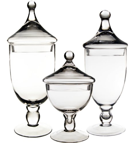 Apothecary Jar Candy Buffet with Lid, Set of 3