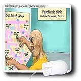 Londons Times Funny Medicine Cartoons - Multiple Personality Map - Mouse Pads