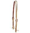 Harness Leather Split Ear Headstall with Water Strap Ends