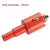 uxcell　ホールソー　六角シャンクツイストドリルビット　25mmx10mmx30mm　レッド　ブラック