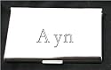 Engraved business card holder with Ayn