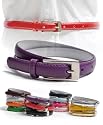 Solid Color Leather Adjustable Skinny Belt with