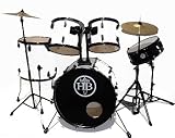 HB Birch Drums Midnite Series 5 Piece Drum Set Pacific Coast White