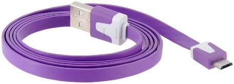 ETOU Wide Flat USB Data Transmission &amp; Charging Charger Cable for Samsung Galaxy S3 S4 Note 2 HTC One X M7 Motorola Nokia Micro USB Interface Cell Phones (Purple)