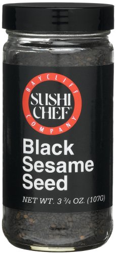 Sushi Chef Black Sesame Seed, 3.75-Ounce Glass Jars (Pack of 6) by Black Sesame Seeds