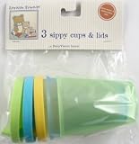 3 Sippy Cups & Lids, Green