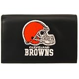 Cleveland Browns Black Embroidered Leather Trifold Wallet