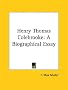 Henry Thomas Colebrooke: A Biographical Essay
