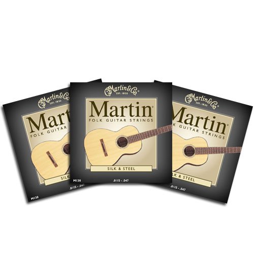Martin M130 Silk and Steel Acoustic Guitar Strings - Three Pack