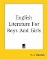 English Literature For Boys And Girls
