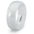 8mm White Ceramic Ring - (Sizes 7-12)