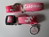 St. Louis Cardinals PINK Dog Pet Set Leash Collar ID Tag XS