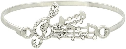 Shine On Musical Note and Treble Clef Bracelet in Silver
