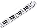 Stainless Steel Mens Bold Link Rubber Bracelet - 8.5 Inch